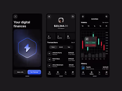 Fintech mobile app design