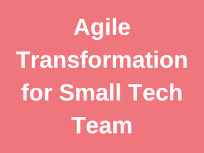 Agile Transformation for Small Tech Team