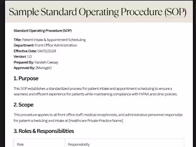Standard Operating Procedure (SOP)