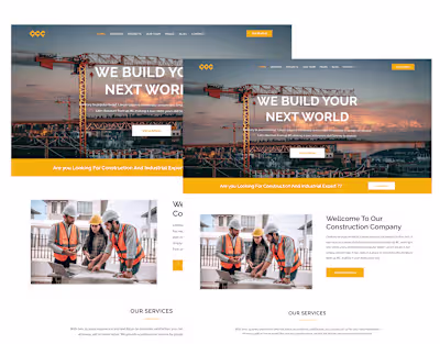 Website for a construction company on Behance