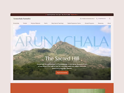 Arunachala Samudra Website Redesign