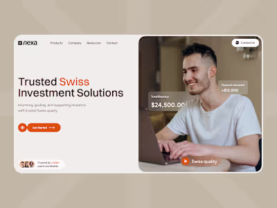 Fintech SaaS Investment Platform Website UI/UX Design