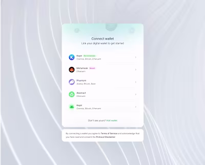 Wallet Connection Screen Design