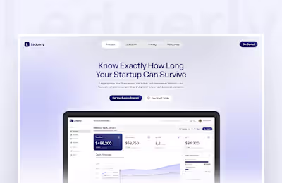 Ledgerly – SME Finance SaaS Landing Page Website UI/UX Design