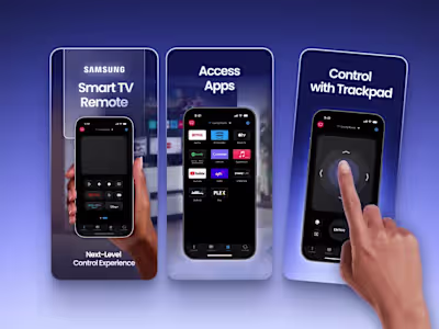 Screenshots Design for Samsung TV Remote App