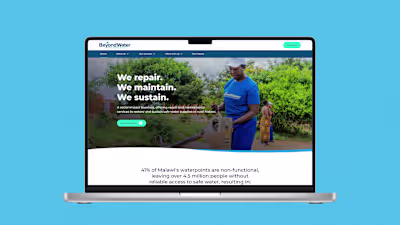 Website re-design and Webflow development for Beyond Water
