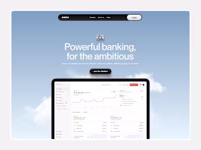 Landing page design for Digital Banking