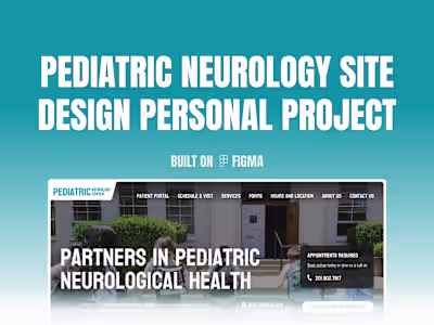 Pediatric Neurology Clinic Website Design Personal Project