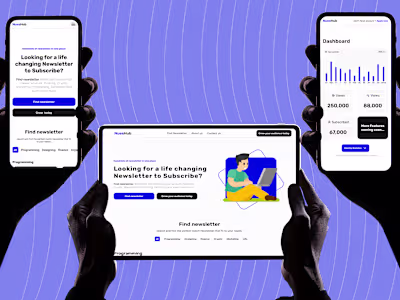 NuesHub newsletter platform with dashboard