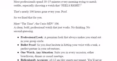 Casio MDV 106 Watch AD Promotion