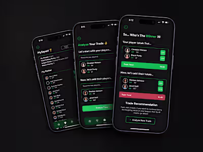 Mobile App Design for Fantasy Sports Trade Analyzer