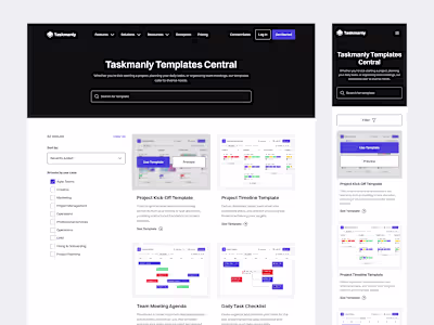 Taskmanly UI Kit - Task Management Templates Collection Page