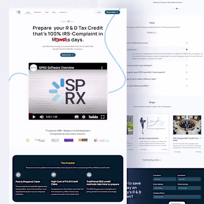 Saas Landing Page design -SPRX