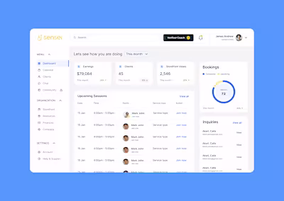 Sensei AI – Designed a coaching Dashboard