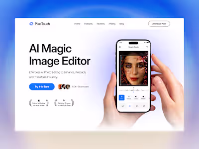Pixeltouch Landing Page Design and Development