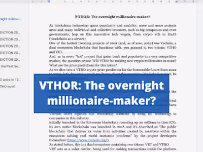 📈VTHO price prediction & a brief VeChain project 101