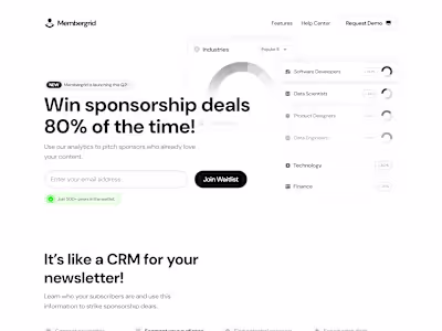 Membergrid - Product & Webflow