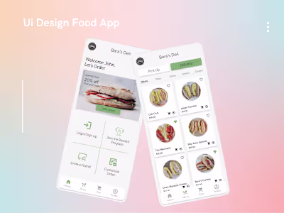 A mobile app redesign of a local sandwich shop
