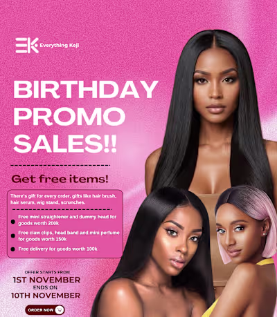 Flyer design for an hair