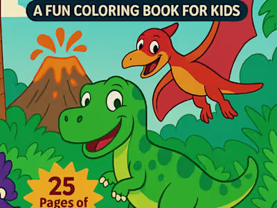 Roarsome Dinosaurs: A Fun Coloring Book for Kids: Perfect for A…