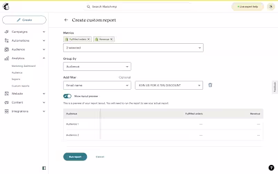 Custom Report Builder for MailChimp