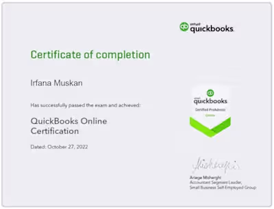 Quickbook Online Certified Proadvisor