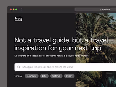 trply.com / main page (Dark)