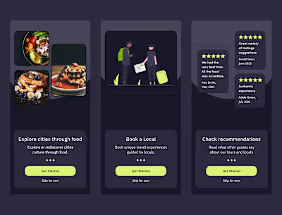 Booking food experiences app on Behance