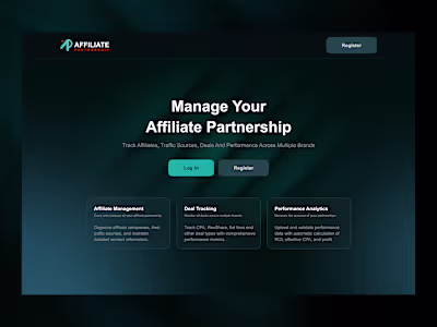 Affiliate Deals Management Website Design