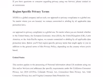 Privacy Policy GDPR CCPA