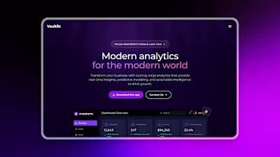 Vaultlix - SaaS Landing Page