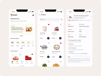 A grocery app I’m working on for a client, I made a quick pr...