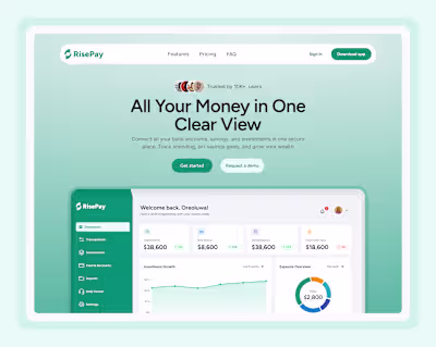 UI/UX Design for Fintech - Website, Mobile and Web App