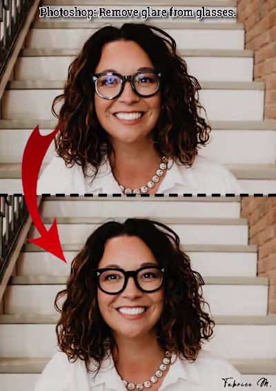Removal of glare from glasses with Photoshop