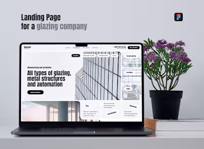 Landing page for a glazing company