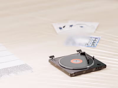 3D Product Rendering for Vinyl Turntable