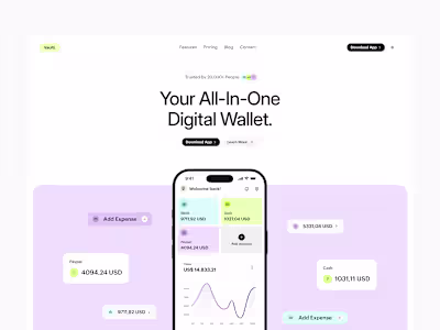 Vaulti | Wallet App Framer Website