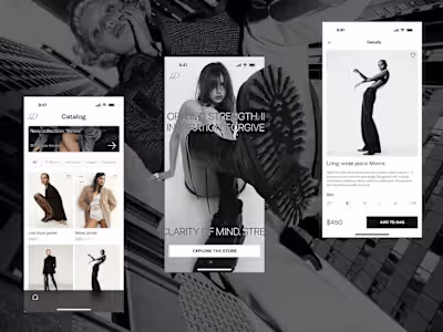 Responsive mobile version of clothing e-commerce store