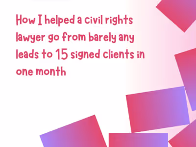 From barely any leads... to 15 signed cases in 1 month