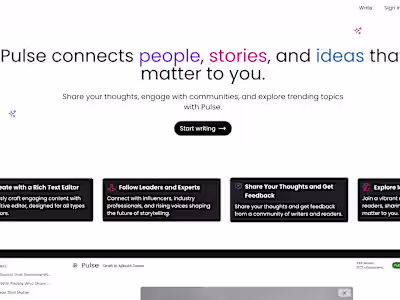 Pulse - Share your thoughts and explore topics effortlessly