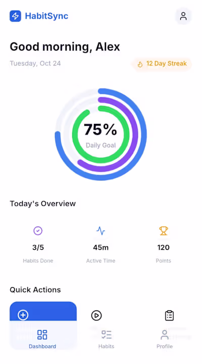 Mobile App UX Concept (Mock Project) - Project: Fitness Habi...