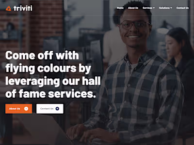 The Triviti Website was designed on Figma developed using Nextjs
