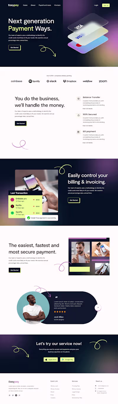 SaaS Landing Page Ui/Ux design