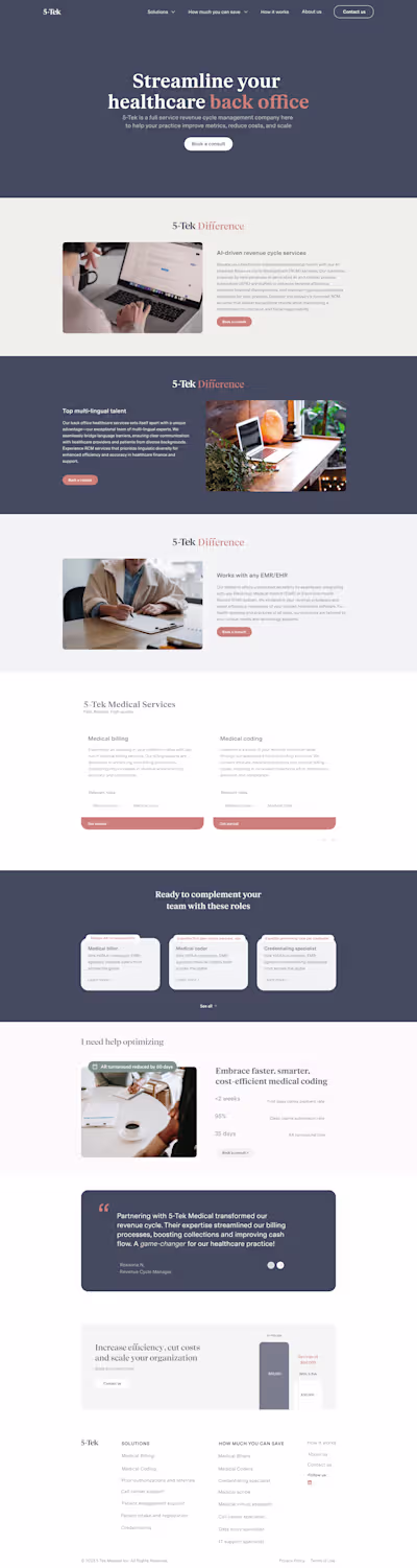 Branding, design and Webflow development for 5-Tek