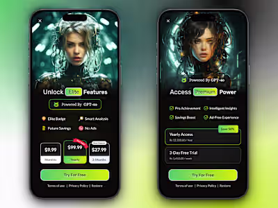 Premium Subscription Screen UI — Mobile Paywall Design