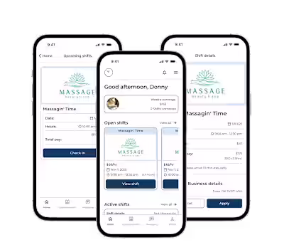 Mobile Staffing Platform for Massage Industry: Ongoing project
