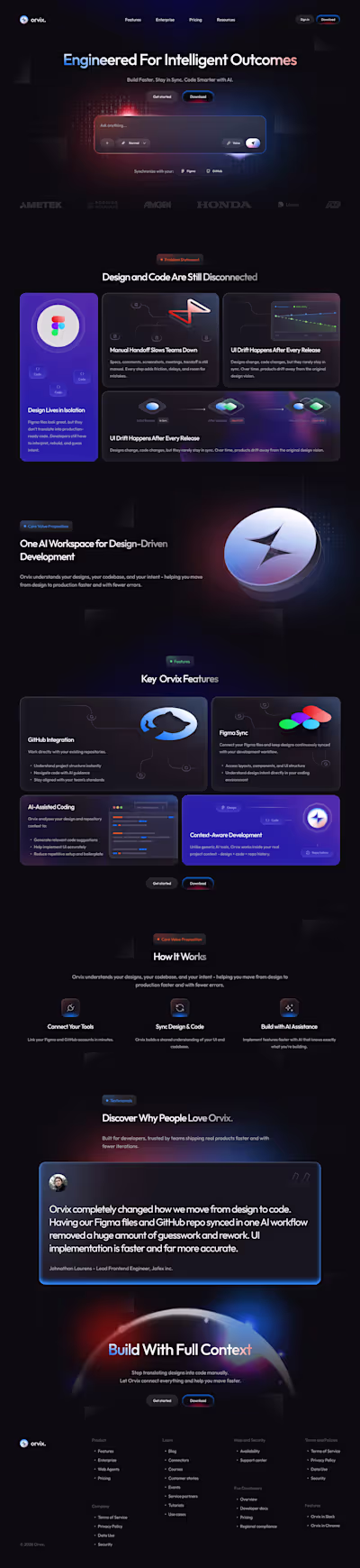 Finally finished the Orvix website! 🎉 It's an AI tool that ...