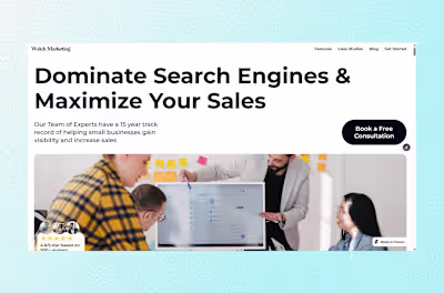 Framer Landing Page for Welch Marketing Agency