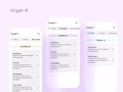 Crypt-R - Cryptography tool Mobile App