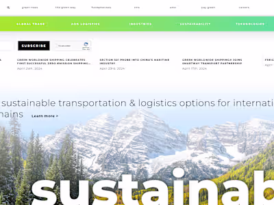 Green Worldwide Shipping Rebranding/ Web App